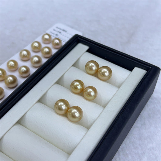 Aretes de Perla Dorada Nanyang Agua de Mar - Image 8