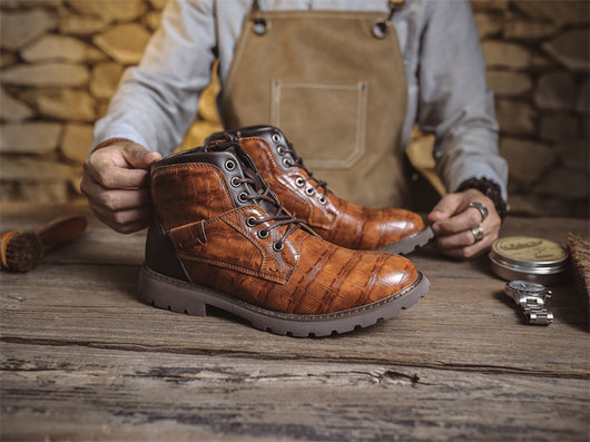 Botas de Cuero Retro con Cierre Lateral para Aventuras Urbanas - Image 25