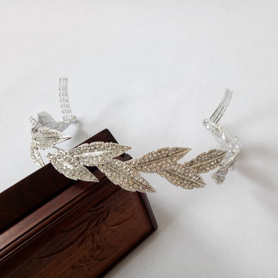 Corona Nupcial Barroca de Aleación con Diamantes - Tocado de Boda Coreano Plateado - Image 4