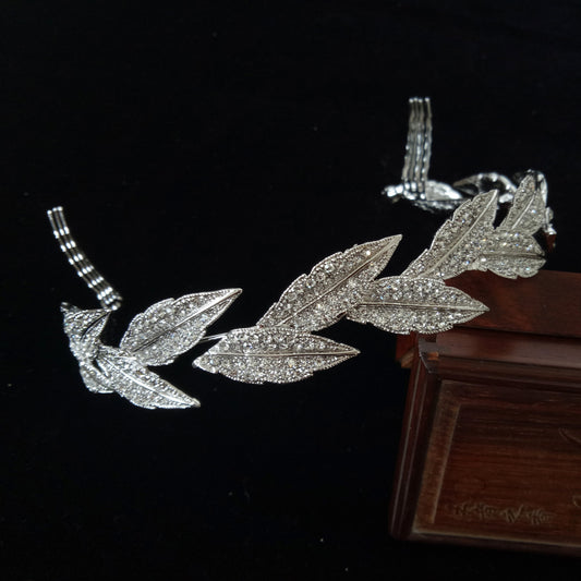 Corona Nupcial Barroca de Aleación con Diamantes - Tocado de Boda Coreano Plateado - Image 2