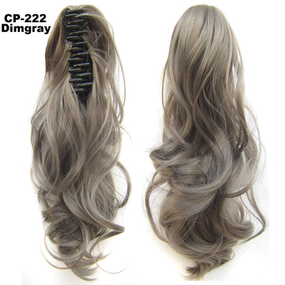 Extensión de Cabello Ondulado Largo con Clip - Peluca Postiza Gris Natural - Image 26