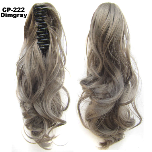 Extensión de Cabello Ondulado Largo con Clip - Peluca Postiza Gris Natural - Image 26