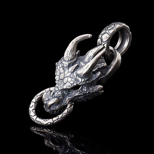 Colgante Dragón Azul Punk en Plata de Ley S925