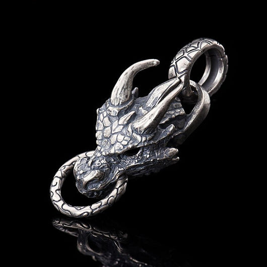 Colgante Dragón Azul Punk en Plata de Ley S925