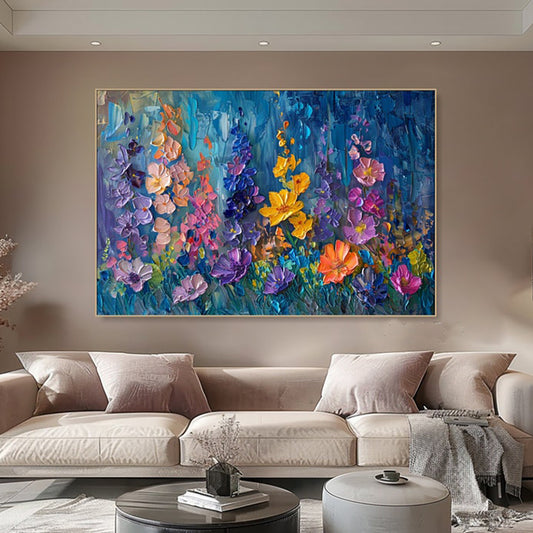 Cuadro Abstracto Flores 3D Óleo Texturizado - Arte Moderno para Decoración del Hogar - Image 2