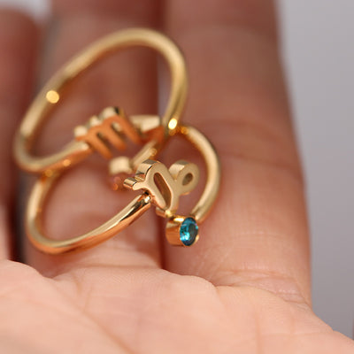 Anillo de Acero Inoxidable con Piedra de Nacimiento del Zodiaco - Image 21