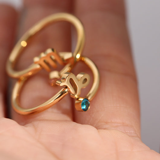 Anillo de Acero Inoxidable con Piedra de Nacimiento del Zodiaco - Image 21