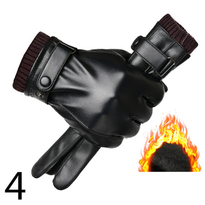Guantes de Cuero para Moto Invierno Plus Forro Terciopelo Impermeables - Image 31