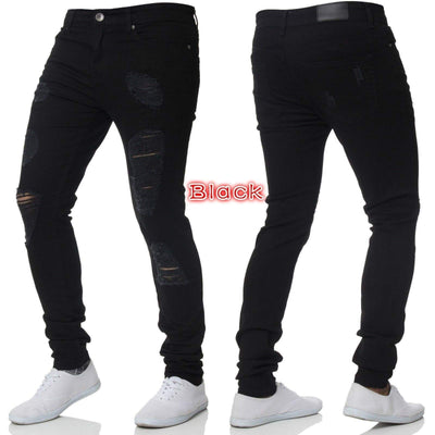 Pantalones Jeans Talla Grande para Hombre en Azul Gris - Image 5