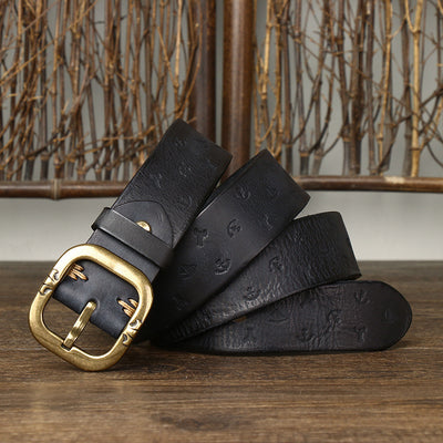 Cinturón de Cuero Estilo Coreano con Patrón Exclusivo para Hombre - Image 6