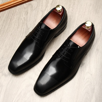 Zapatos de Cuero Legítimo con Punta Cuadrada para Hombre - Image 8