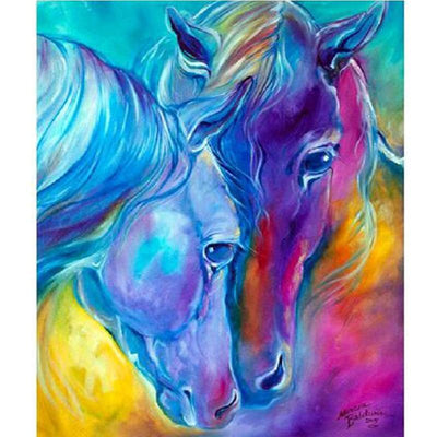 Pintura de Diamantes 5D - Caballos Neón