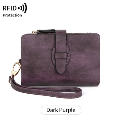Cartera Mujer Cuero Suave RFID Protegida Compacta Colores Lisos - Image 13