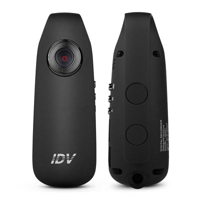 Two black clip-on outdoor camera recorders with a silver lens ring and side controls on a white background. - Image 7