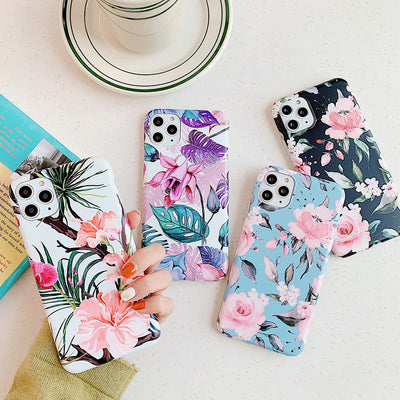 Funda para celular con diseño vintage de hojas de plátano y flores acuarela - Image 9