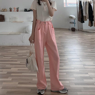 Pantalones Vaqueros Blancos de Cintura Alta y Pierna Ancha Estilo Hong Kong - Image 5