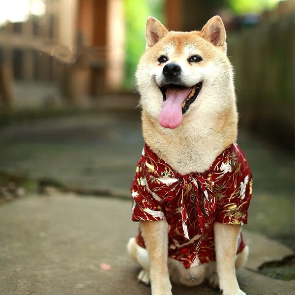 Kimono Japonés para Perros - Camiseta de Verano para Shiba Inu, Bulldog y Mascotas