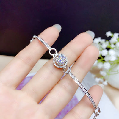Pulsera de Plata Chapada en Oro Blanco 18K con Diamantes Moissanita - Image 4