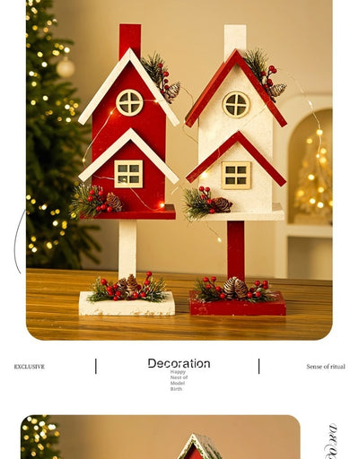 Adorno Navideño Casita de Madera con Buzón Decorativo - Image 12
