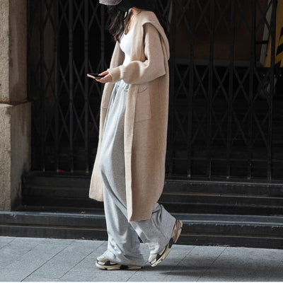 Cardigan Largo Tejido para Mujer con Capucha - Abrigo Tipo Trench - Image 20