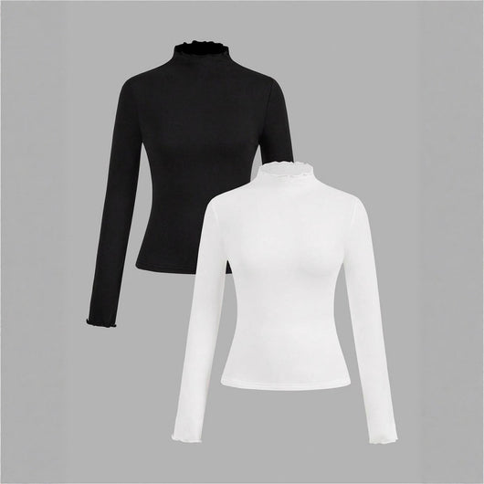 Blusa Ajustada de Punto con Volantes - Image 3