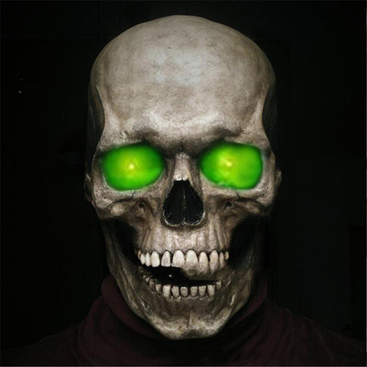 Calavera Halloween Terrorífica con Mandíbula Móvil y Luz Fluorescente - Image 2