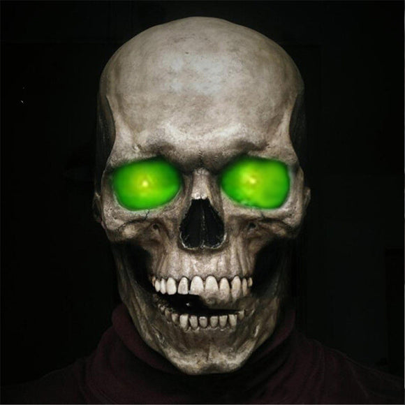 Calavera Halloween Terrorífica con Mandíbula Móvil y Luz Fluorescente