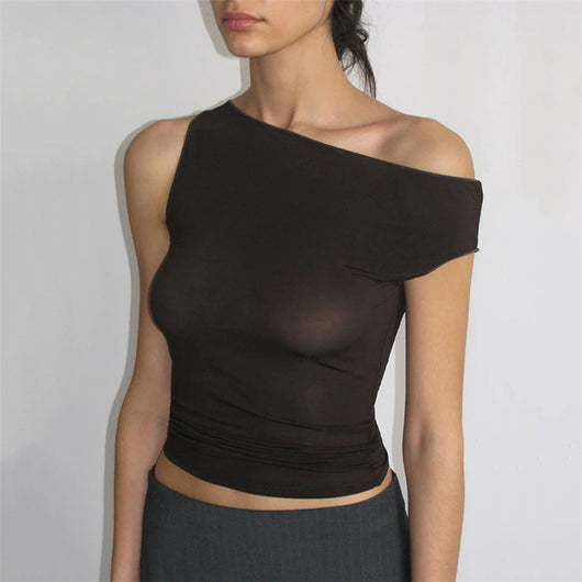 Chaleco Ajustado con Cuello Diagonal y Escote Descubierto - Image 3