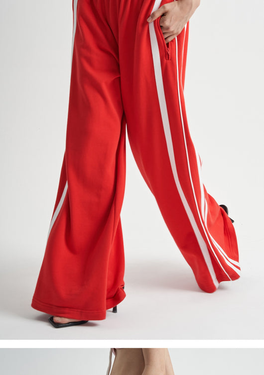 Pantalón de Chándal Cintura Alta Elástica con Puños Acanalados para Mujer - Image 11