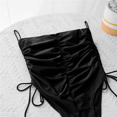 Traje de Baño Enterizo Negro con Encaje y Ajuste Personalizado - Image 9