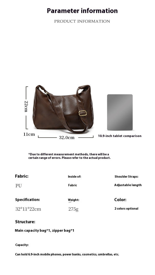 Bolso Tote Retro de Gran Capacidad en Colores Sólidos para Mujer - Image 6