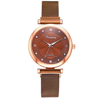 Reloj de Cuarzo con Esfera Floral y Malla Ajustable - Image 7