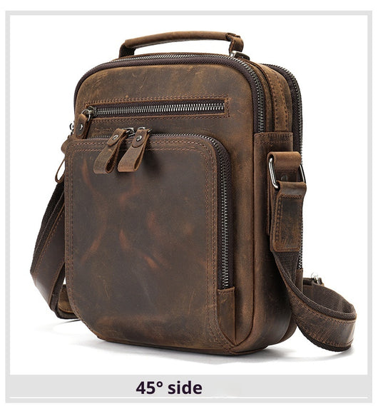 Bolsa Mensajero de Cuero Genuino Vintage Estilo Caballo Loco - Image 24