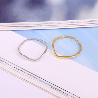 Anillo de Plata Pura Diseño V Minimalista - Image 4