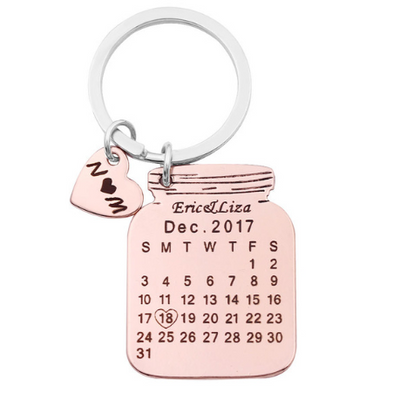 Llavero Corazón Personalizado con Fecha y Nombre Grabado en Acero Inoxidable - Image 6
