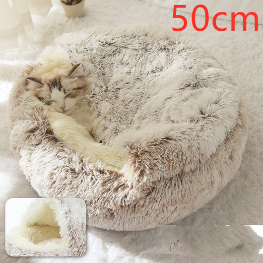 Cama 2 en 1 para Perros y Gatos - Cama Cálida de Felpa Suave Tipo Casa - Image 48