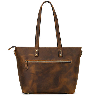 Bolso Tote de Cuero Crazy Horse Gran Capacidad - Image 22