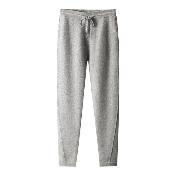 Calças de Caxemira Cinza Escuro Masculinas - Coleção Outono Inverno