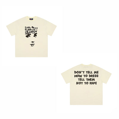 Playera Suelta con Estampado de Letras Personalidad Americana - Image 8