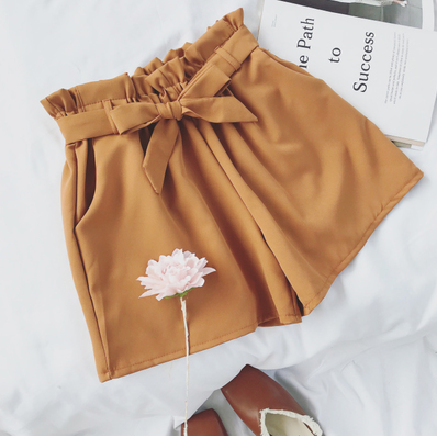 Shorts Coreanos de Cintura Alta con Moño - Pantalones Anchos Efecto Reductor - Image 3