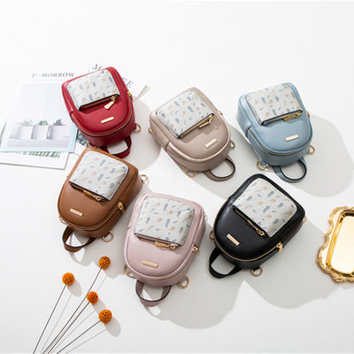 Mochila Versátil con Estampado y Doble Compartimento de Cierre