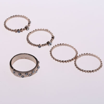 Set de 5 Anillos Apilables Estilo Bohemio en Tono Oro Rosa - Image 23