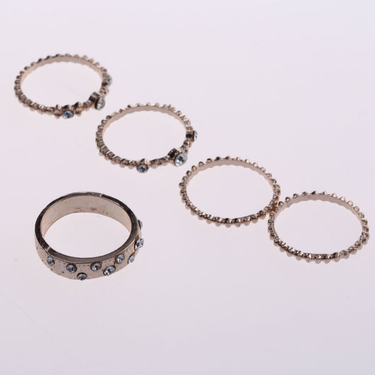 Set de 5 Anillos Apilables Estilo Bohemio en Tono Oro Rosa - Image 23