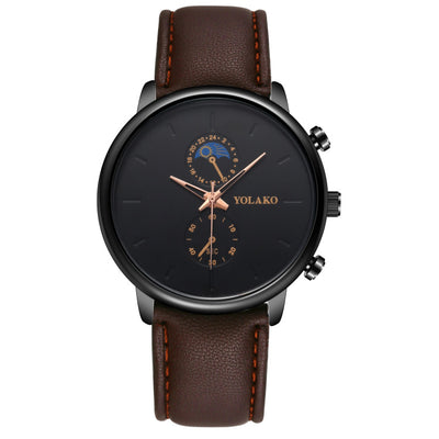 Reloj de Pulsera Ultra Delgado para Hombre con Correa de Cuero - Image 4