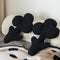 Almohada Decorativa Oso Peluche Negro con Flor para Sofá y Cama