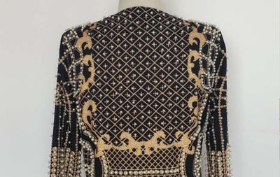 Blazer Acolchado con Estampado de Perlas para Mujer - Image 9