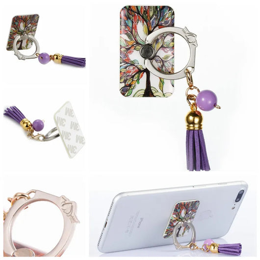 Anillo Soporte para Teléfono con Borlas Metálicas Pintadas a Mano - Image 25