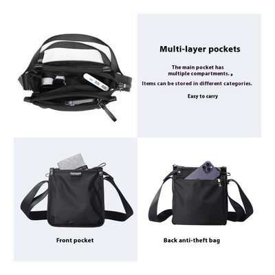 Bolsa Crossbody Oxford Asimétrica para Hombre - Estilo Casual y Funcional - Image 3