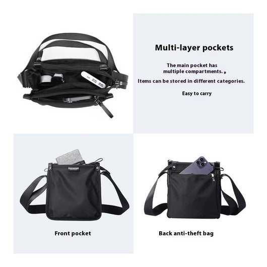 Bolsa Crossbody Oxford Asimétrica para Hombre - Estilo Casual y Funcional - Image 3