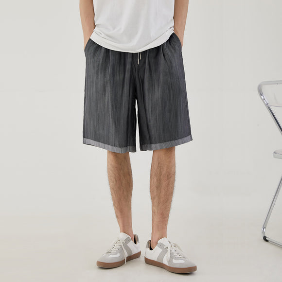 Shorts Tencel Hombre Verano - Corte Recto Suelto Estilo Casual Moderno